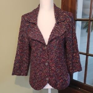 Christopher & Banks Multi Color Button Up Sweater